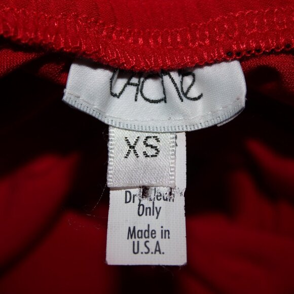 Cache Sz XS Red Silver Beads Racer Back Draped Polyester Spandex Dress - Picture 11 of 14